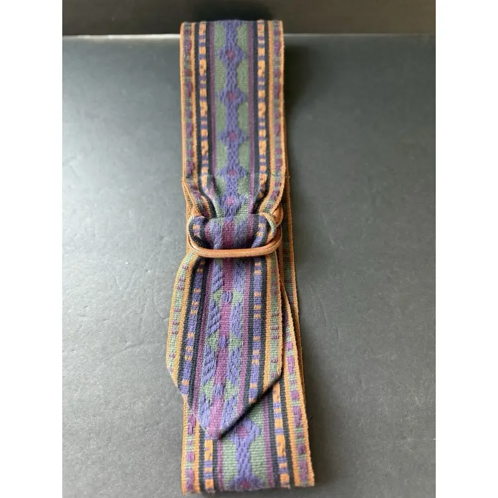 Lands End Southwestern Colorful Boho Belt Woven Fabric Boho One Size Festival